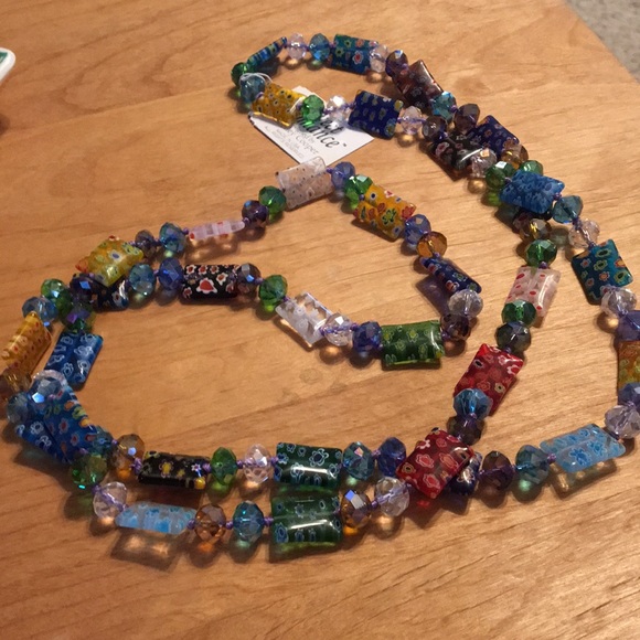 Millefiori glass bead necklace Sweet Romance NEW - Picture 3 of 7